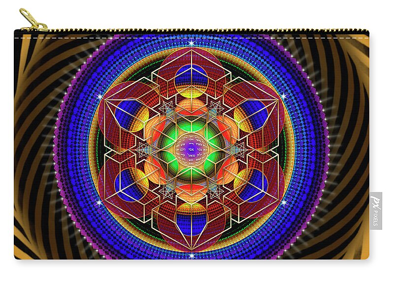Endre Zip Pouch featuring the digital art Sacred Geometry 763 by Endre Balogh