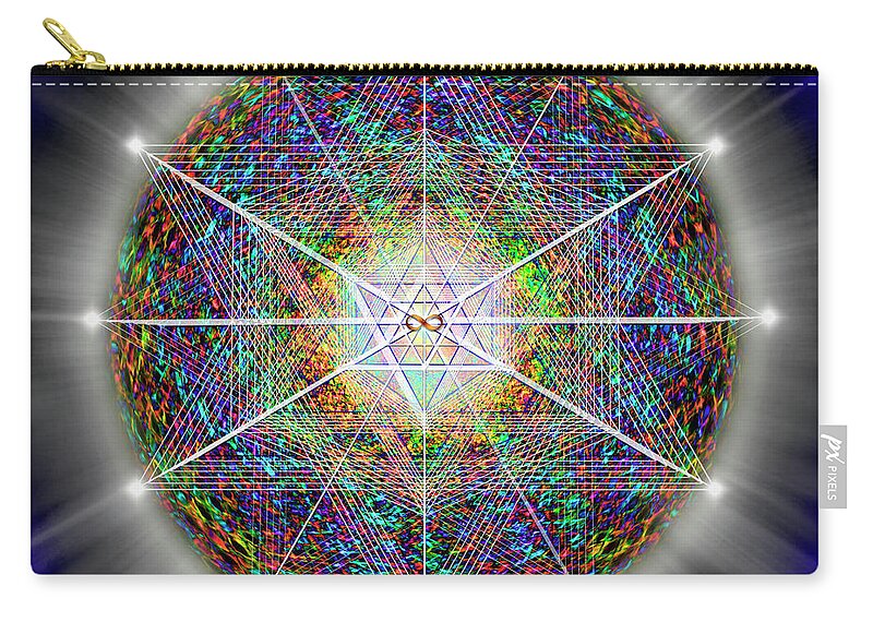 Endre Zip Pouch featuring the digital art Sacred Geometry 89 by Endre Balogh