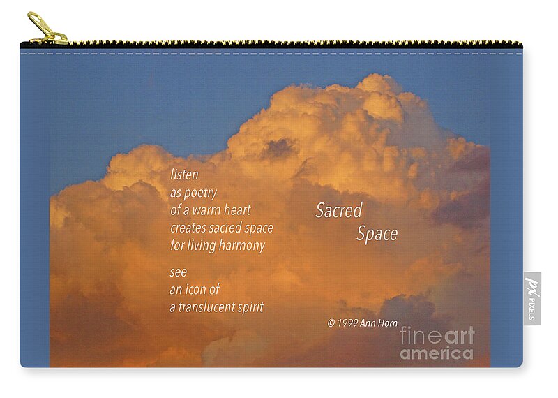 Cloud Zip Pouch featuring the photograph Sacred Space by Ann Horn