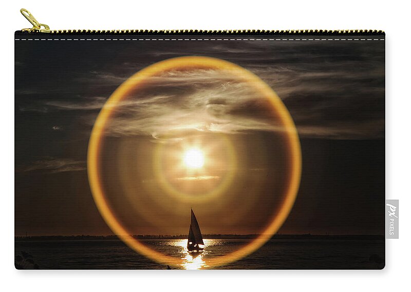 Sailing Zip Pouch featuring the photograph Sail in the Halo by Monte Arnold