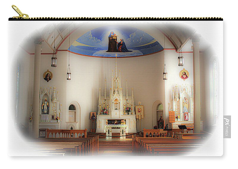 Church Zip Pouch featuring the photograph Saint Anne's Catholic Church by Diane Lindon Coy