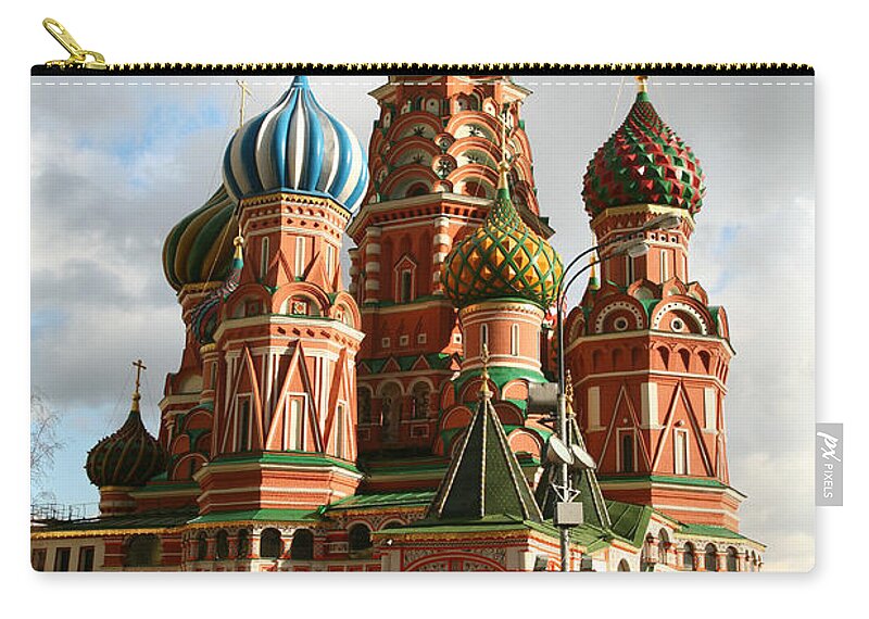 Caucasian Ethnicity Zip Pouch featuring the photograph Saint Basils Cathedral by Trait2lumiere