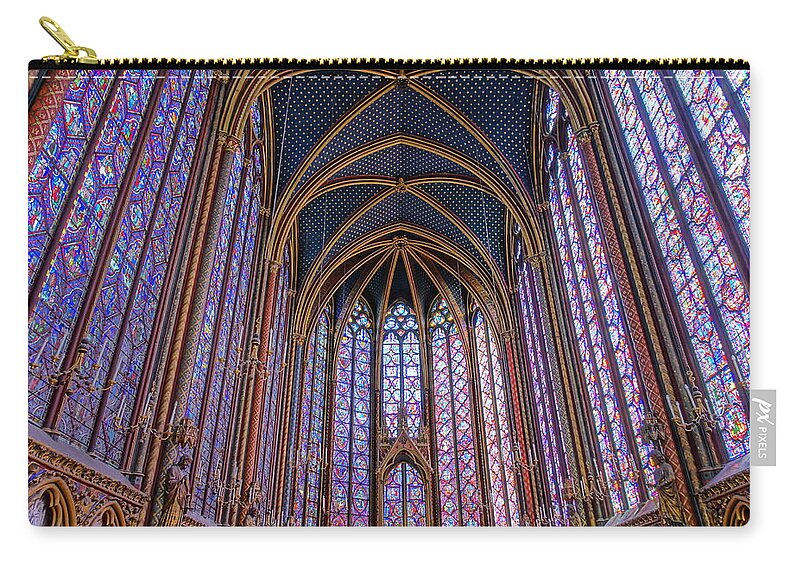 Saint Chapelle Zip Pouch featuring the photograph Sainte Chapelle Paris by Patricia Caron