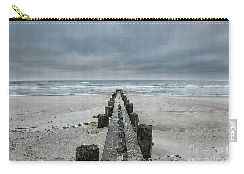 Folly Beach Zip Pouch featuring the photograph Salty Breeze - Folly Beach by Dale Powell