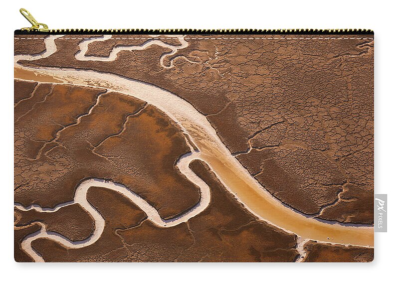 Scenics Zip Pouch featuring the photograph San Francisco Bay Salt Flats With by Mint Images - Art Wolfe