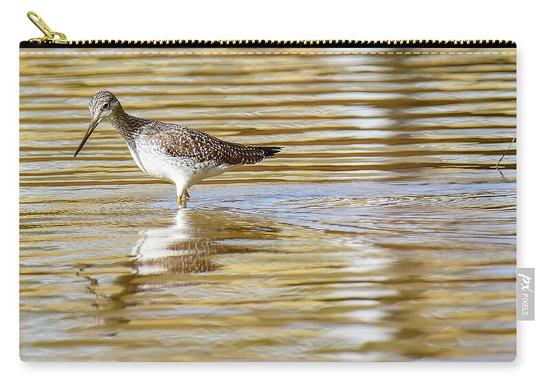 Sand Piper Zip Pouch featuring the photograph Sand Piper by Michelle Wittensoldner