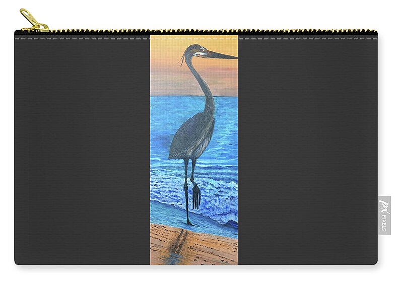 Waterfowl Zip Pouch featuring the painting Sandhill Strut by Toni Willey