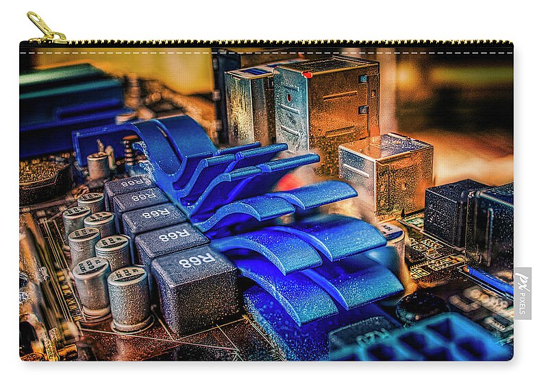 Electronics Carry-all Pouch featuring the photograph Sandstorm on the Motherboard by Micah Offman