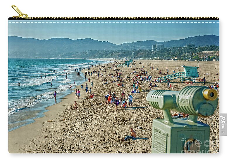 Santa Monica Zip Pouch featuring the photograph Santa Monica, CA, USA by David Zanzinger