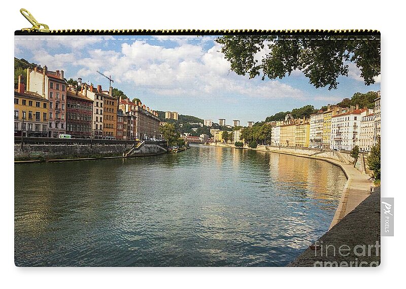 Architecture Zip Pouch featuring the photograph Saone River View by Thomas Marchessault