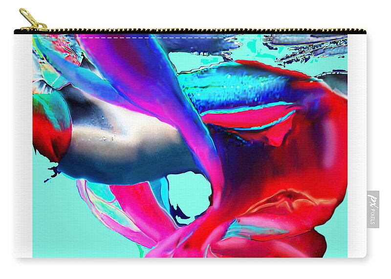 Underwater Zip Pouch featuring the digital art Scarf Whirlpool by Leo Malboeuf