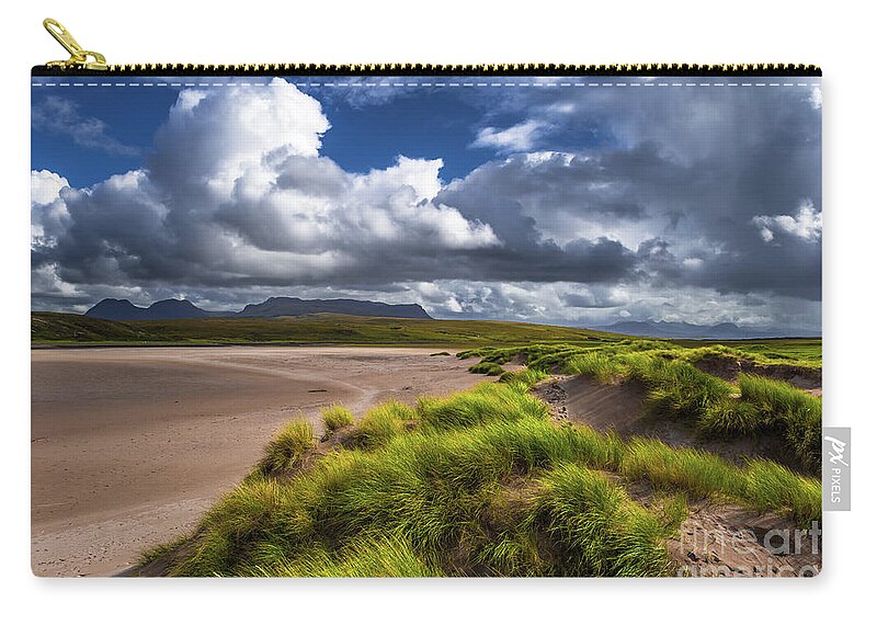 Abandoned Zip Pouch featuring the photograph Scenic Dune Landscape At Sandy Achnahaird Beach In Scotland by Andreas Berthold