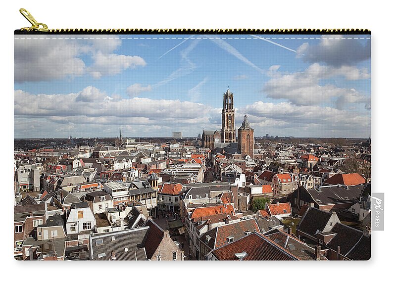 Gothic Style Zip Pouch featuring the photograph Scenic Dutch Cityscape Xxxl by Toos