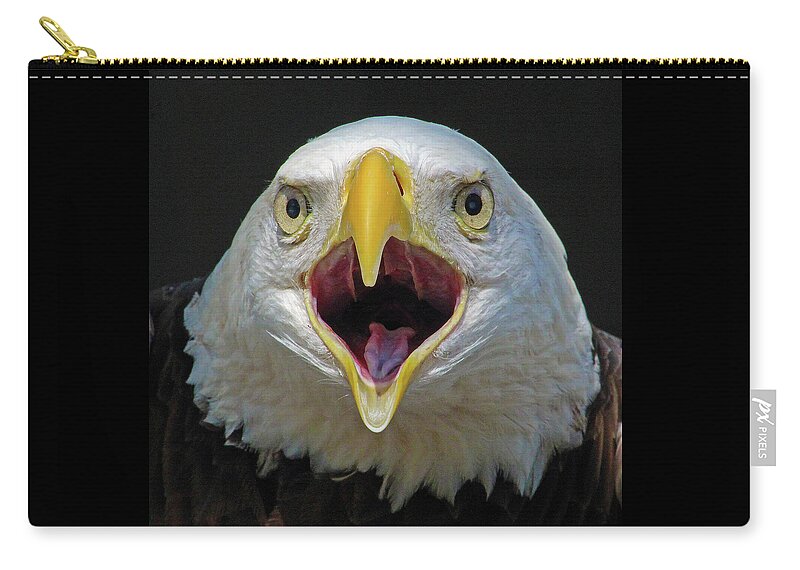 Eagle Zip Pouch featuring the photograph Screaming Eagle by Michael Allard