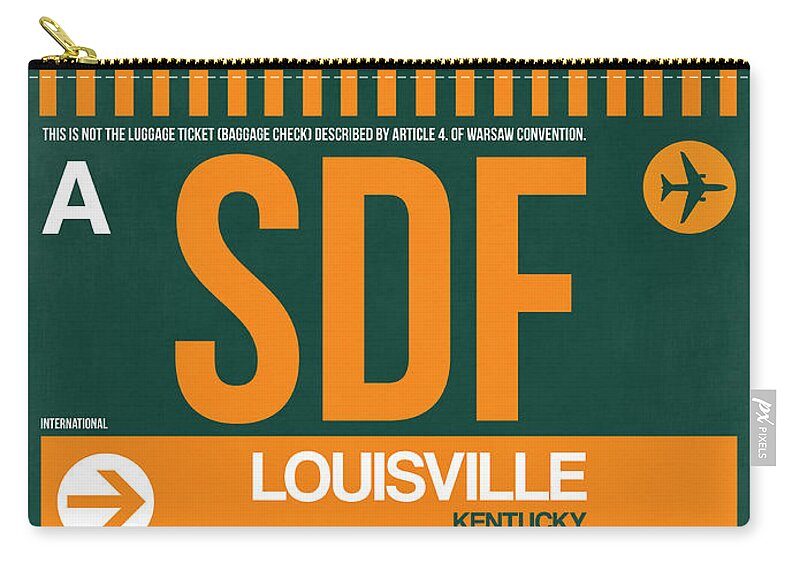 Vacation Zip Pouch featuring the digital art SDF Louisville Luggage Tag II by Naxart Studio