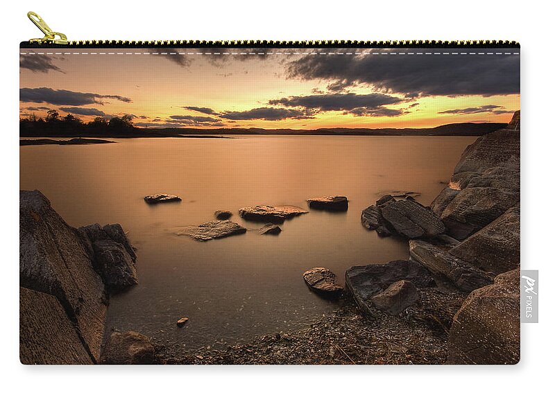 Tranquility Zip Pouch featuring the photograph Sea At Sunset by Photo By Morten Prom Www.mortenprom.no