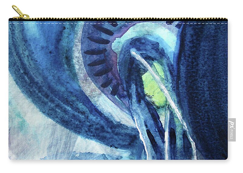 Paintings Zip Pouch featuring the painting Sea Creature 3 by Kathy Braud