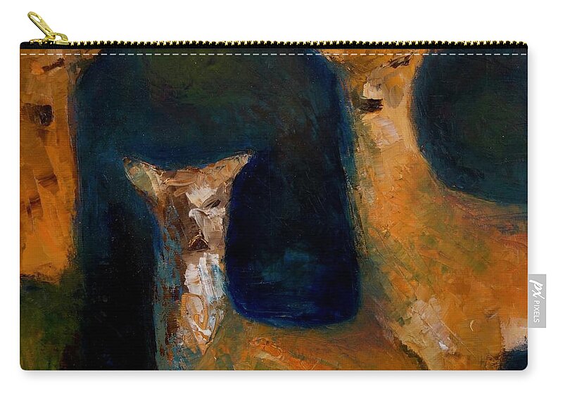 Oil Painting Zip Pouch featuring the painting Sea-Tree three by Suzy Norris