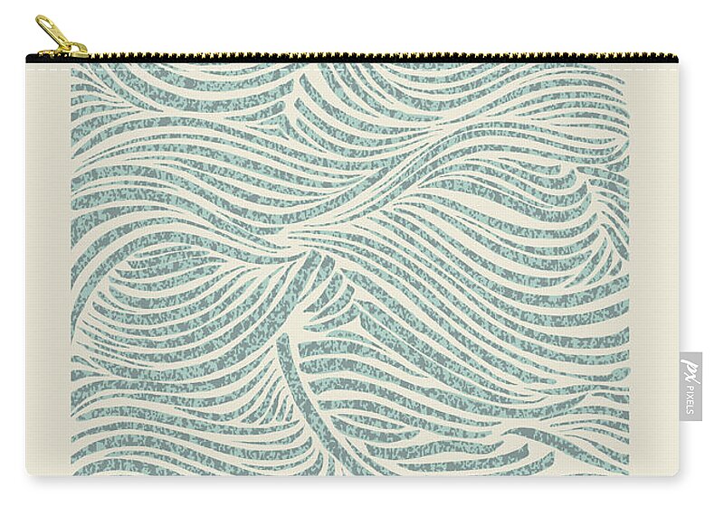 Curve Zip Pouch featuring the digital art Sea Waves by Cpd-lab