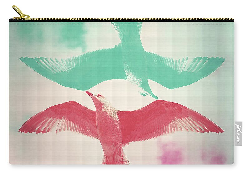 Animal Themes Zip Pouch featuring the photograph Seagull by Con Ryan