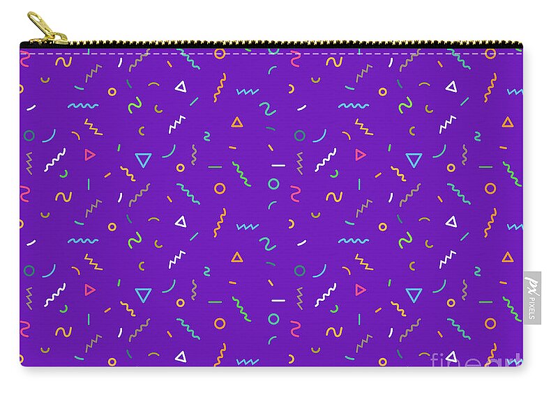 1980-1989 Zip Pouch featuring the digital art Seamless Colourful Abstract Geometric by Esra Sen Kula