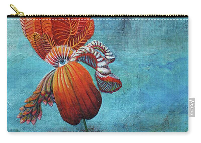 Surrealism Carry-all Pouch featuring the painting Searching for Solid Ground by Mindy Huntress