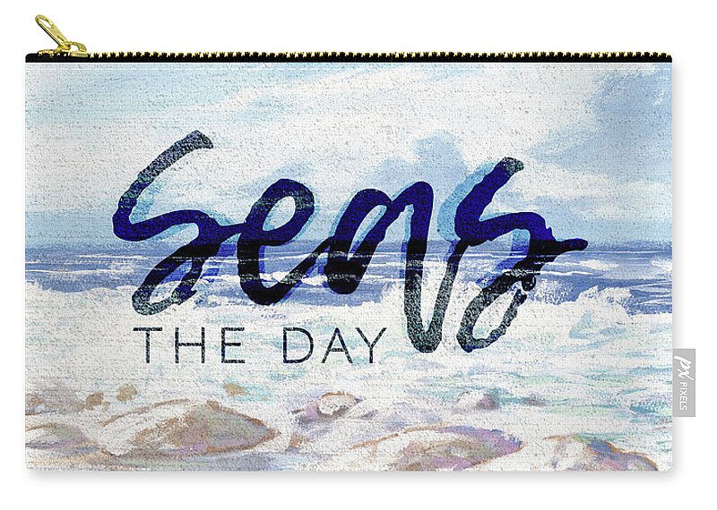 Seas Carry-all Pouch featuring the painting Seas The Day by Kingsley