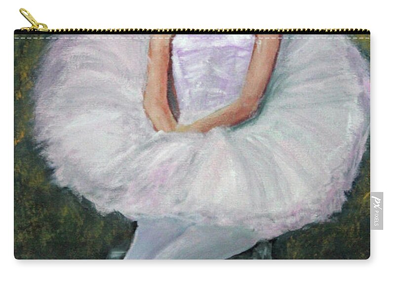Impressionism Zip Pouch featuring the painting Seated Ballerina by Lyric Lucas