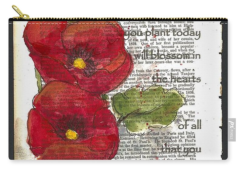Inspirational Text Zip Pouch featuring the painting Your Kindness by Maria Hunt