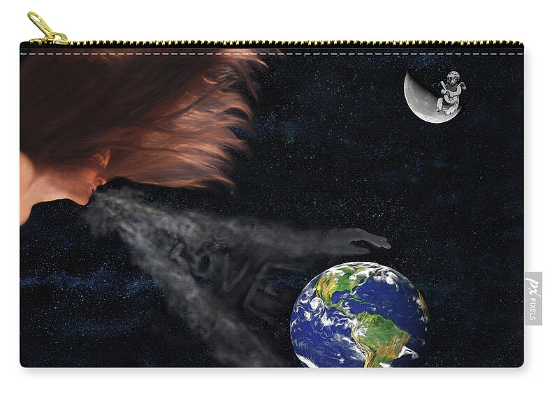Earth Zip Pouch featuring the digital art Sending You My Love by Jeff Breiman