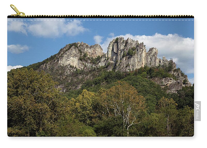 Seneca Rocks Zip Pouch featuring the photograph Seneca Rocks by Art Cole