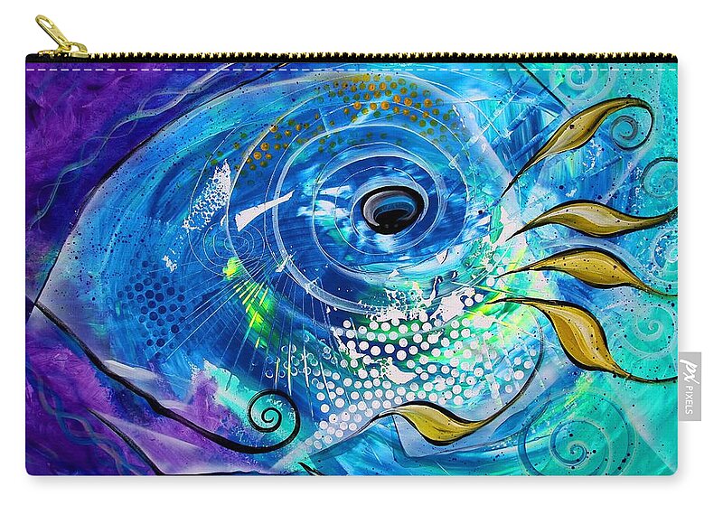 Fish Zip Pouch featuring the painting Sentimental by J Vincent Scarpace