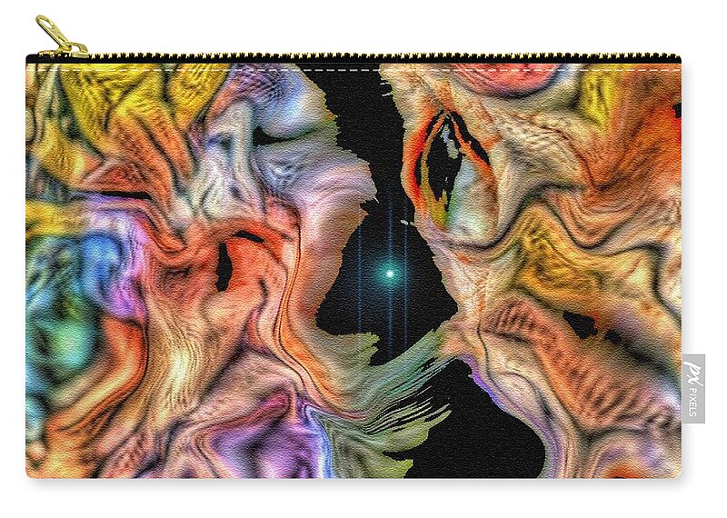 Abstract Art Zip Pouch featuring the digital art Separation Angst by Kathie Chicoine