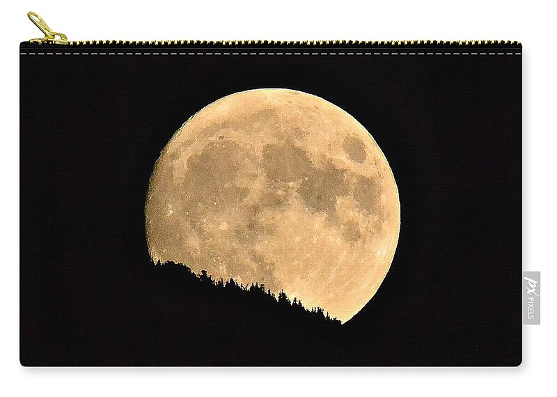 Moon Zip Pouch featuring the photograph September Moonrise by Dorrene BrownButterfield