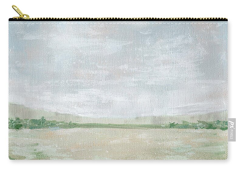 Landscape Zip Pouch featuring the painting Serene Landscape Plains by Annie Troe