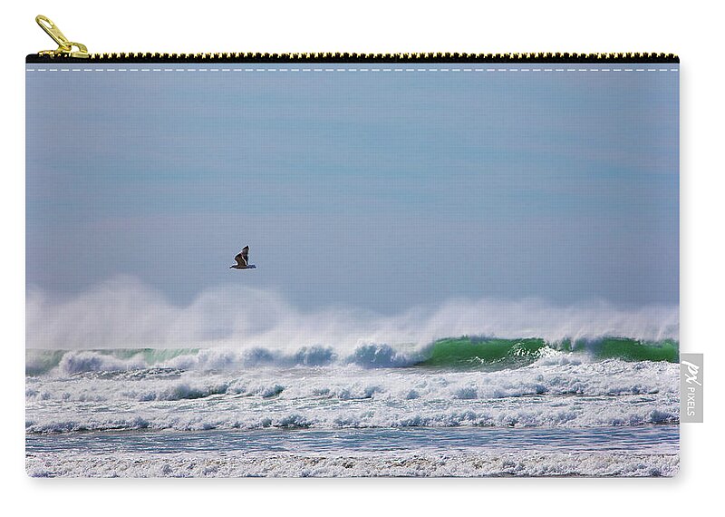 Seagull Zip Pouch featuring the photograph Serene by Rebecca Cozart