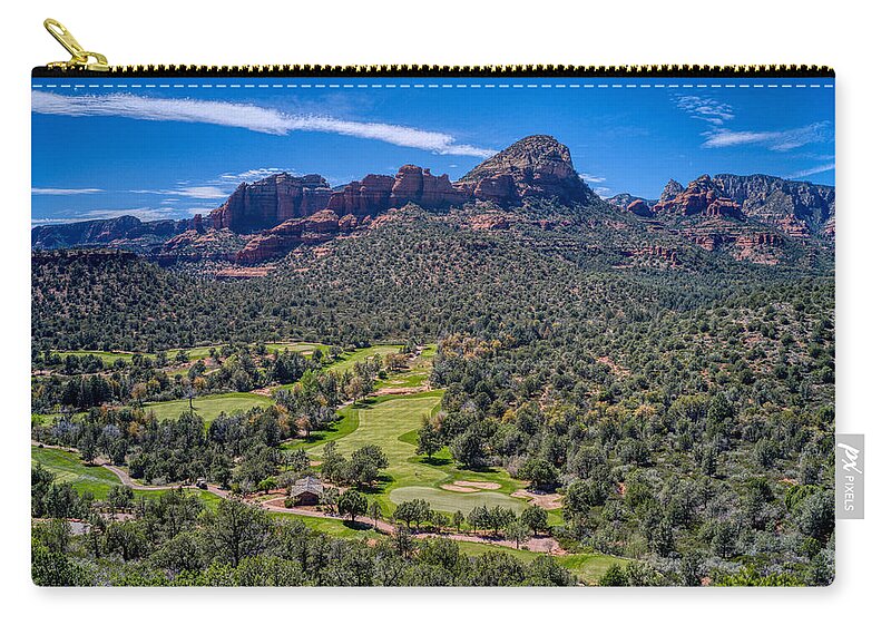 Sky Zip Pouch featuring the photograph Seven Canyons Sedona Golf Course by Anthony Giammarino