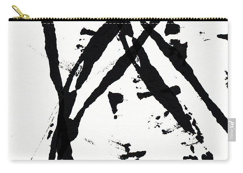 Abstract Zip Pouch featuring the painting Shadow Abstract 1- Art by Linda Woods by Linda Woods