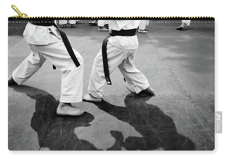 Shadow Zip Pouch featuring the photograph Shadow Sparring by Tanja-tiziana, Doublecrossed Photography
