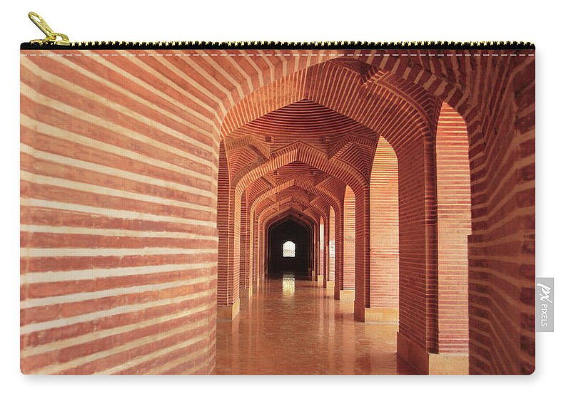 Arch Zip Pouch featuring the photograph Shahjahani Masjid, Thatta by Yasir Nisar