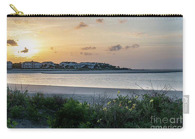 Shallow Water Zip Pouch featuring the photograph Shallow Water - Breach Inlet by Dale Powell