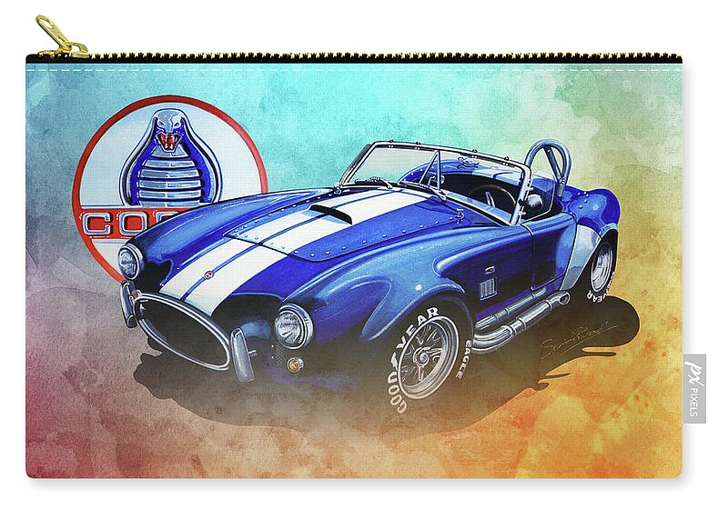 Classic Shelby Cobra 427 Zip Pouch featuring the mixed media Shelby Cobra 427 by Simon Read
