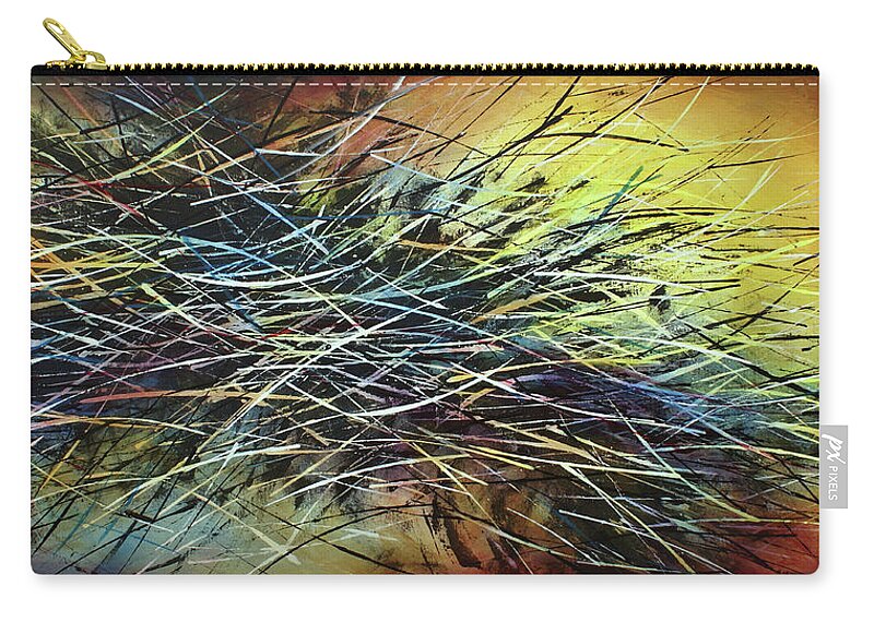 Abstract Zip Pouch featuring the painting Shifting by Michael Lang