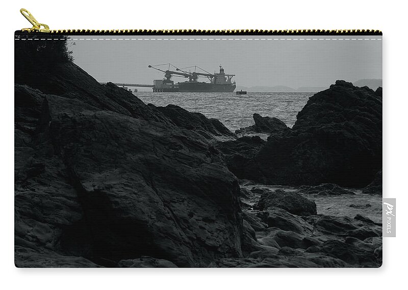Ship Zip Pouch featuring the photograph Ship in the water by Eric Hafner