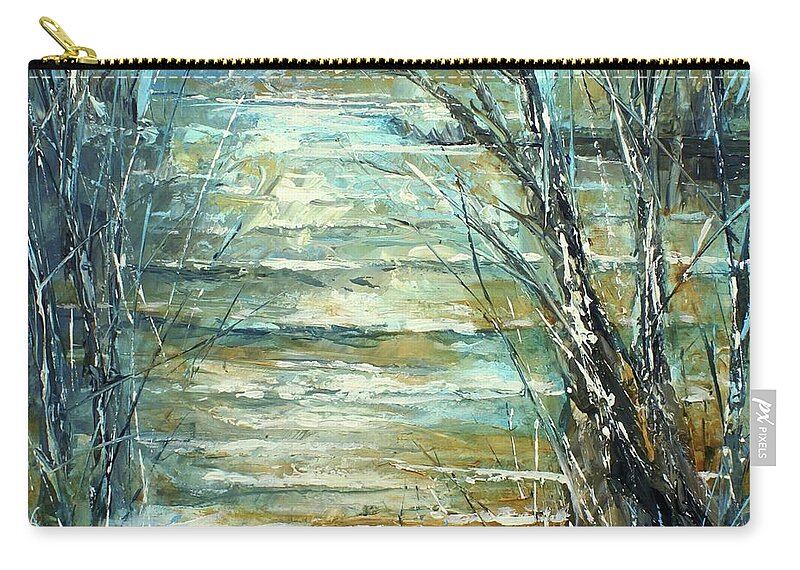 Expressionism Zip Pouch featuring the painting Shoal by Michael Lang