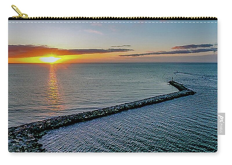 Aireal Sea Scape Zip Pouch featuring the photograph Shore line. by William Bretton