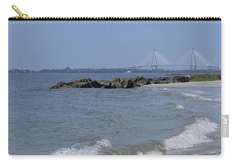 Sullivan's Zip Pouch featuring the photograph Shores of Sullivan's island by Darrell Foster