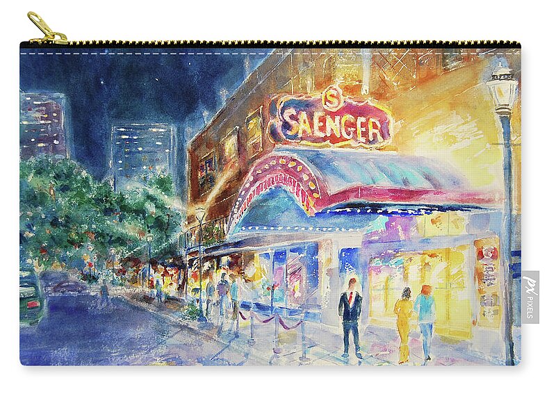 Mobile Zip Pouch featuring the painting Showtime by Jerry Fair