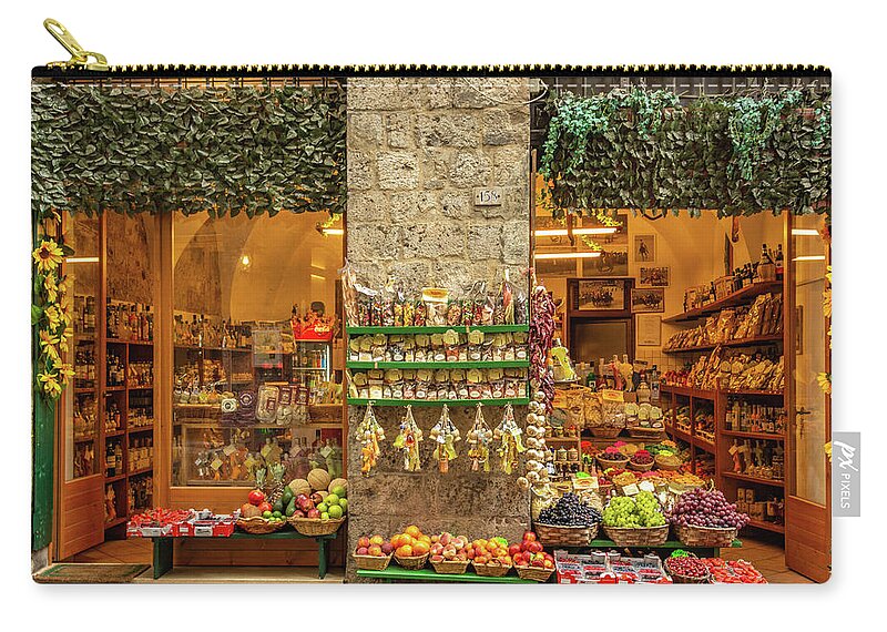 Siena Carry-all Pouch featuring the photograph Siena Market by Marcy Wielfaert