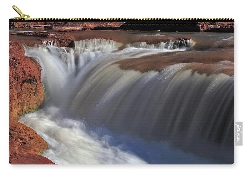 Arizona Zip Pouch featuring the photograph Silken Flow by Gary Kaylor